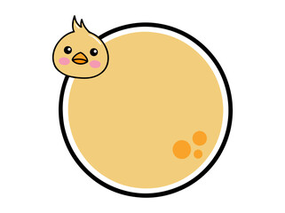 Chicks Animal Head Circle Frame Background