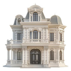 Fototapeta premium White Luxury House on Transparent Background