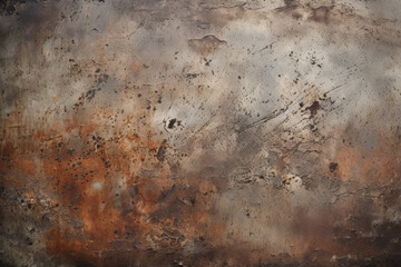 Processed collage of old rusty metal sheet texture in daylight. Background for banner