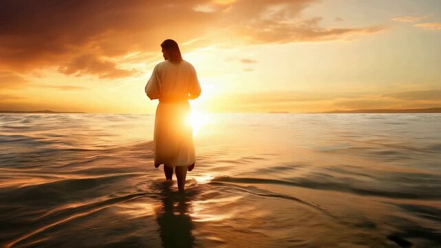 Miracle of Jesus Christ walking on water, Holly bible stories and legends