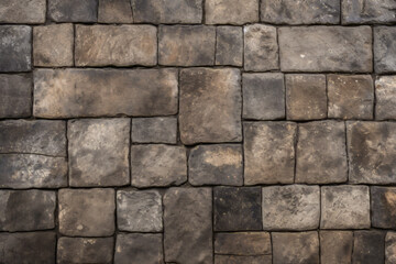 Fototapeta premium Processed collage of ancient yellow block wall texture. Background for banner, backdrop or texture