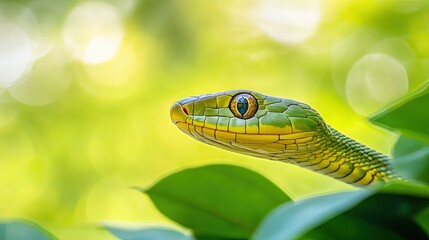 Fototapeta premium Snake isolated on summer background