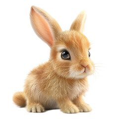 Fototapeta premium Cute Rabbit Baby on Transparent Background