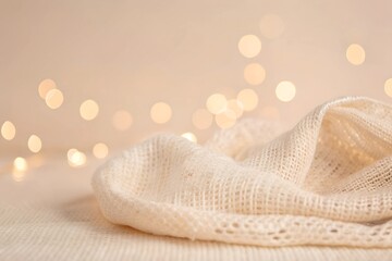 A woven texture that subtly mimics a handwoven fabric. pastel bokeh lights float across the surface.