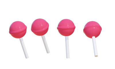 3d render lollipop. 3d rendering round candy. 3d render on white background.