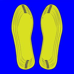 Cut-to-size insoles. Adjustable insoles. Shoes chart size or socks chart size or measurement foot chart concept. Eps 10 vector