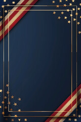 The elegant darkthemed frame featuring patriotic stars and stripes is ideal for adding a touch of sophistication and patriotism to various designs, invitations, or eventrelated projects