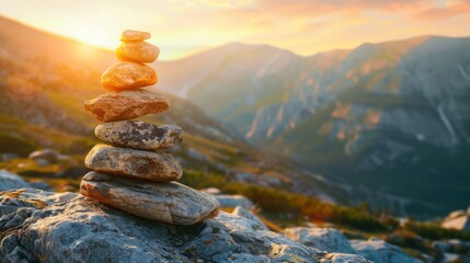 zen stones on the beach