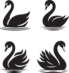 Swan Animal Silhouette Vector Image