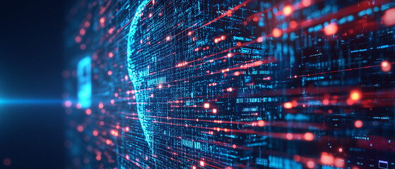 Fototapeta premium Cybersecurity Ai banner