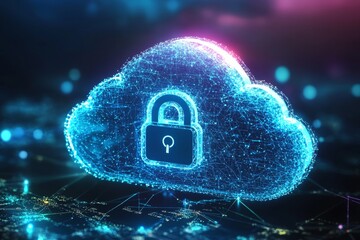 Illustration of Cloud Security Services Technology created with Generative AI