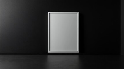 White picture frame on black background