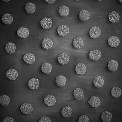 Abstract pattern of round objects on a dark background.