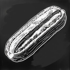 Hand Drawn Hot Dog Illustration.