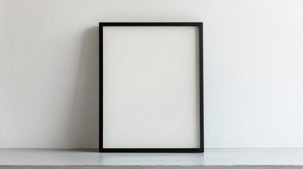 Black picture frame on white background