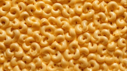 Golden macaroni dreams, a close-up view of creamy pasta