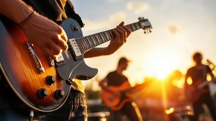 Obraz premium Local music festivals, vibrant sounds, dynamic performances, community events