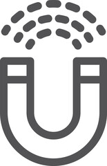 Magnet line icon. Physics force. Magnetic symbol