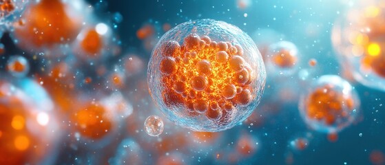 Absorption of essential nutrients in cells, flat design illustration