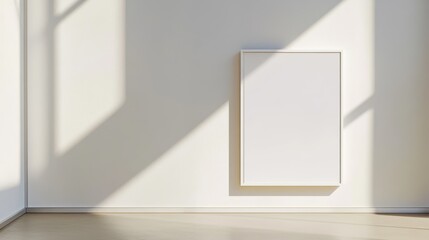 White picture frame on white background