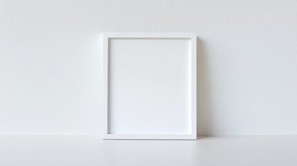 White picture frame on white background