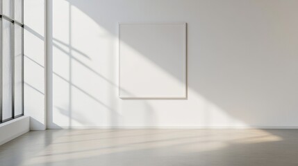 White picture frame on white background