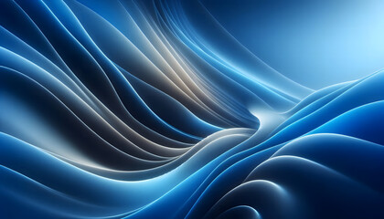 Fototapeta premium A smooth background with flowing curves and a blue gradient creates a sense of depth and movement.