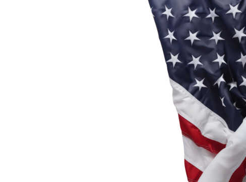 American Flag with White Background