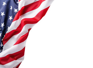 American flag on transparent background