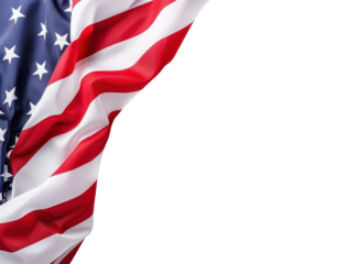 American flag on transparent background