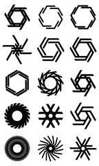 Collection of abstract logos geometric shapes