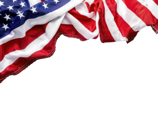American Flag on Transparent Background