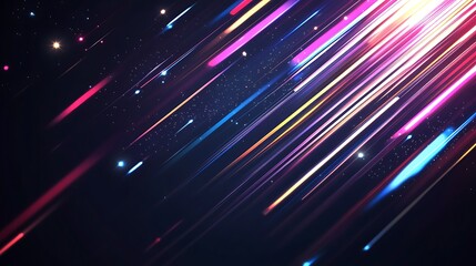 Obraz premium Abstract Neon Lights and Stars