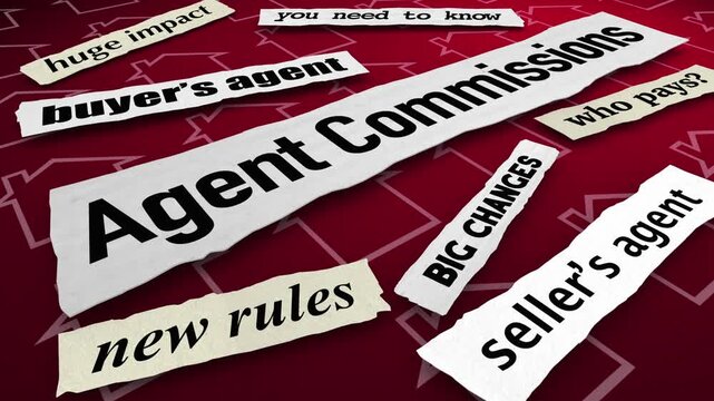 Agent Commissions Real Estate Buyer Seller Percentage Share Fees Money 3d Animation
