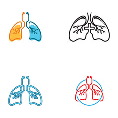 Lungs logo vector icon design