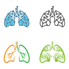 Lungs logo vector icon design
