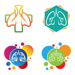Lungs logo vector icon design