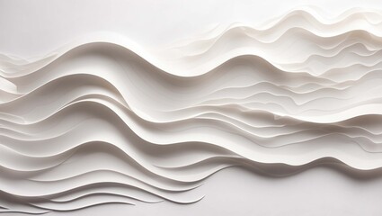 Fototapeta premium white paper sculpture with wavy lines.