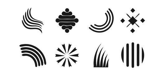 Obraz premium black and white icons set