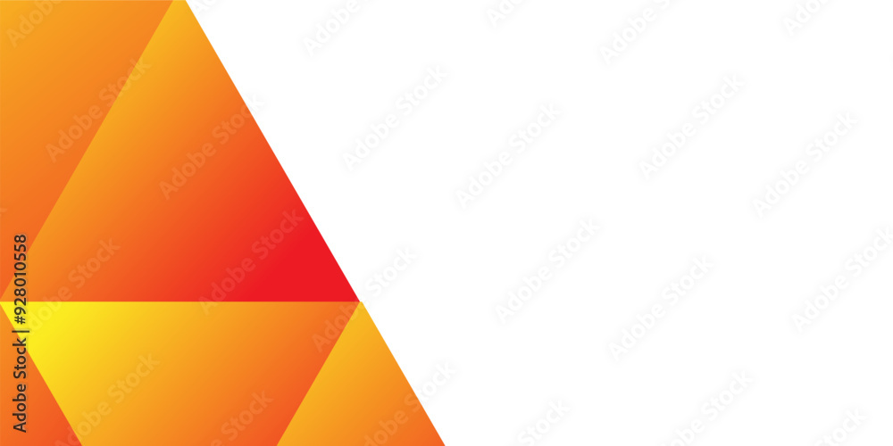 Wall mural it's an orange and yellow triangular pattern on a white background.