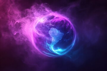 Glowing Earth with Nebula Effect