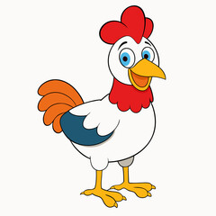 hen and chicken isolated on white, chicken vector illustration, pet vector art, Chicken silhouette, animal vector icon, rooster line art,eps
