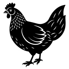 hen and chicken isolated on white, chicken vector illustration, pet vector art, Chicken silhouette, animal vector icon, rooster line art,eps