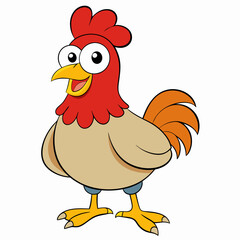 hen and chicken isolated on white, chicken vector illustration, pet vector art, Chicken silhouette, animal vector icon, rooster line art,eps