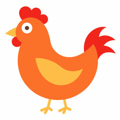 hen and chicken isolated on white, chicken vector illustration, pet vector art, Chicken silhouette, animal vector icon, rooster line art,eps