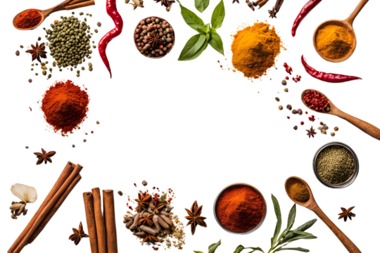 spices on transparent background - Powered by Adobe