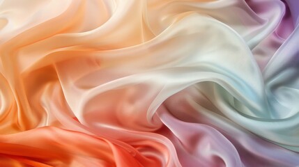 Obraz premium Soft, Flowing Silk Fabric in Rainbow Hues