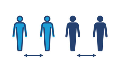 Social distance icon vector. social distancing icon. self quarantine sign