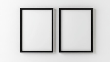 Two black picture frames on white background