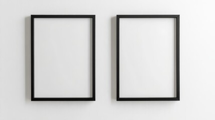 Two black picture frames on white background